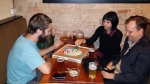 At the pub playing Chinese Checkers