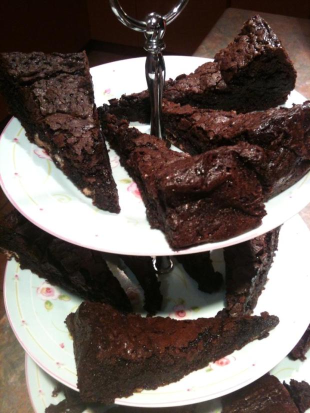 A tower of brownies